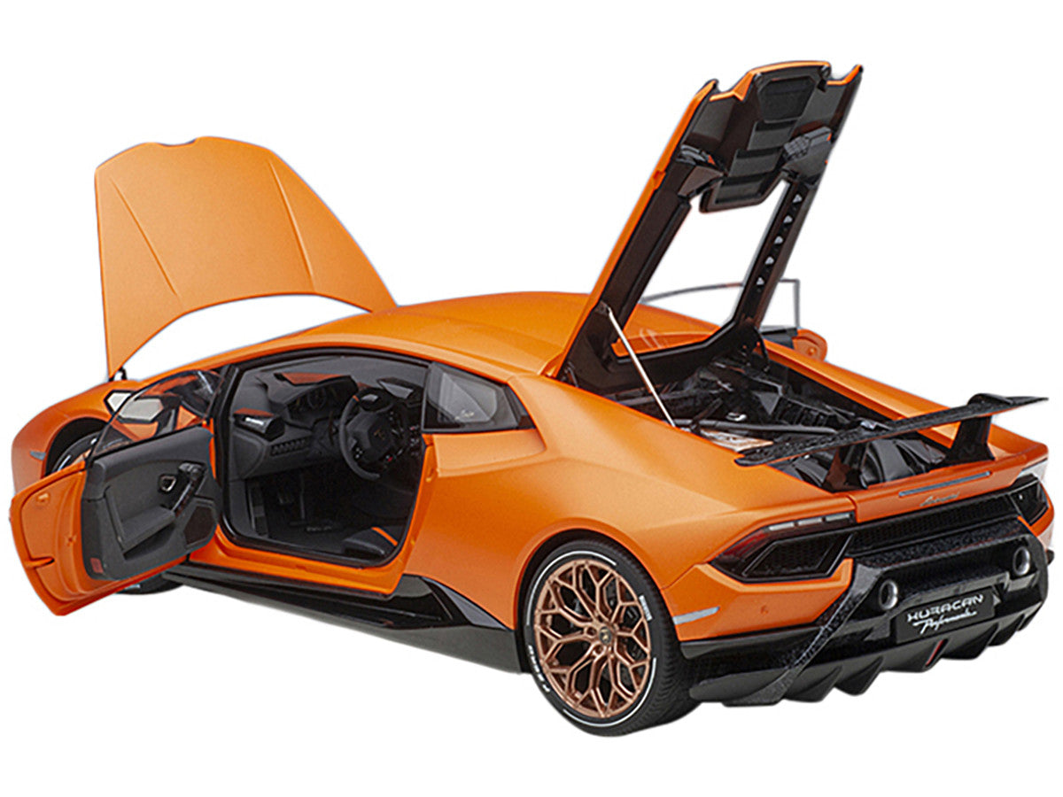 Lamborghini Huracan Performante Arancio Anthaeus / Matt Orange with Copper Wheels 1/12 Model Car by Autoart-1