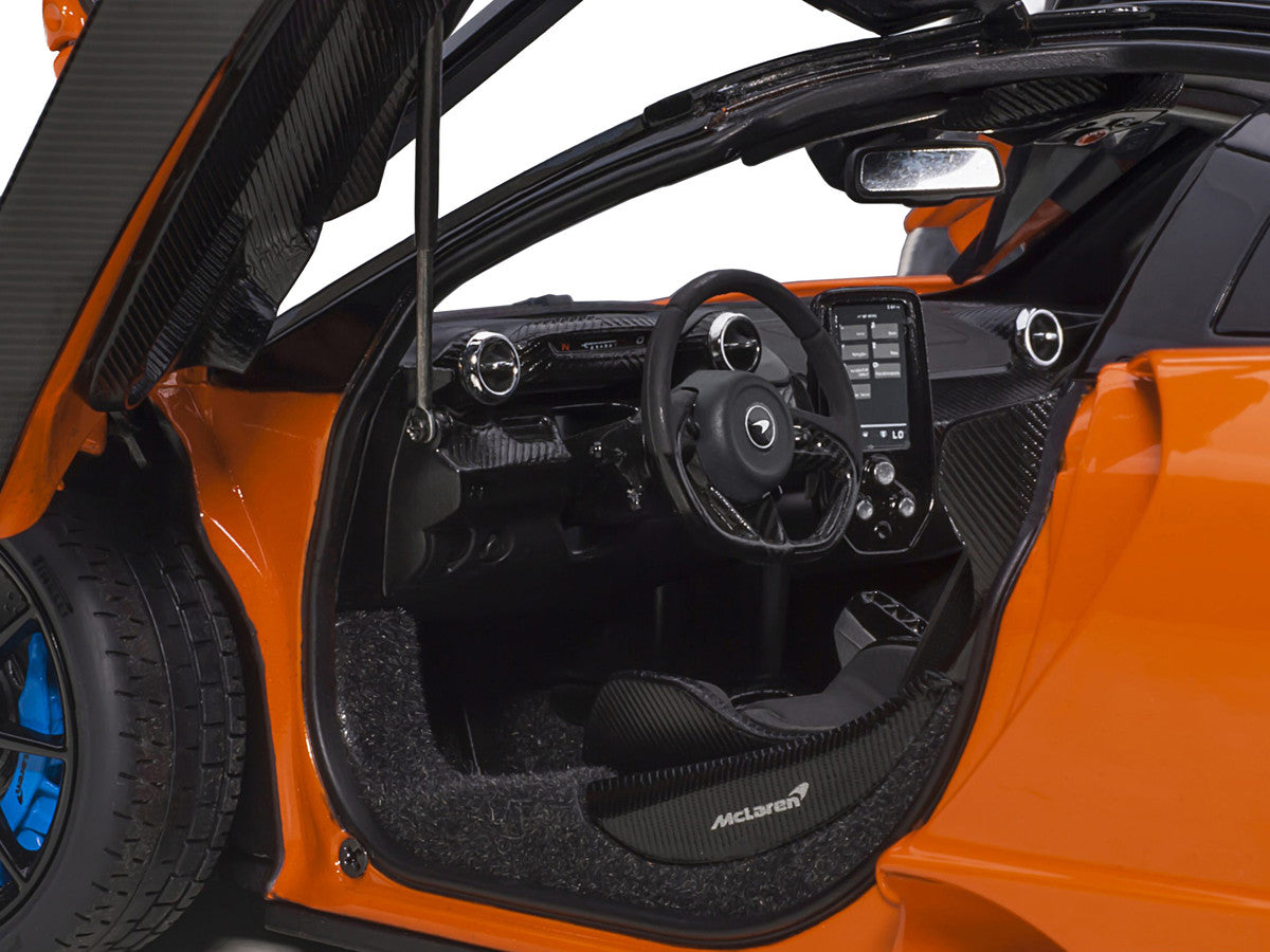 Mclaren Senna Trophy Mira Orange and Black with Carbon Accents 1/18 Model Car by Autoart-2