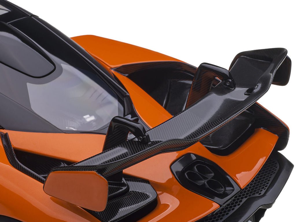 Mclaren Senna Trophy Mira Orange and Black with Carbon Accents 1/18 Model Car by Autoart-3