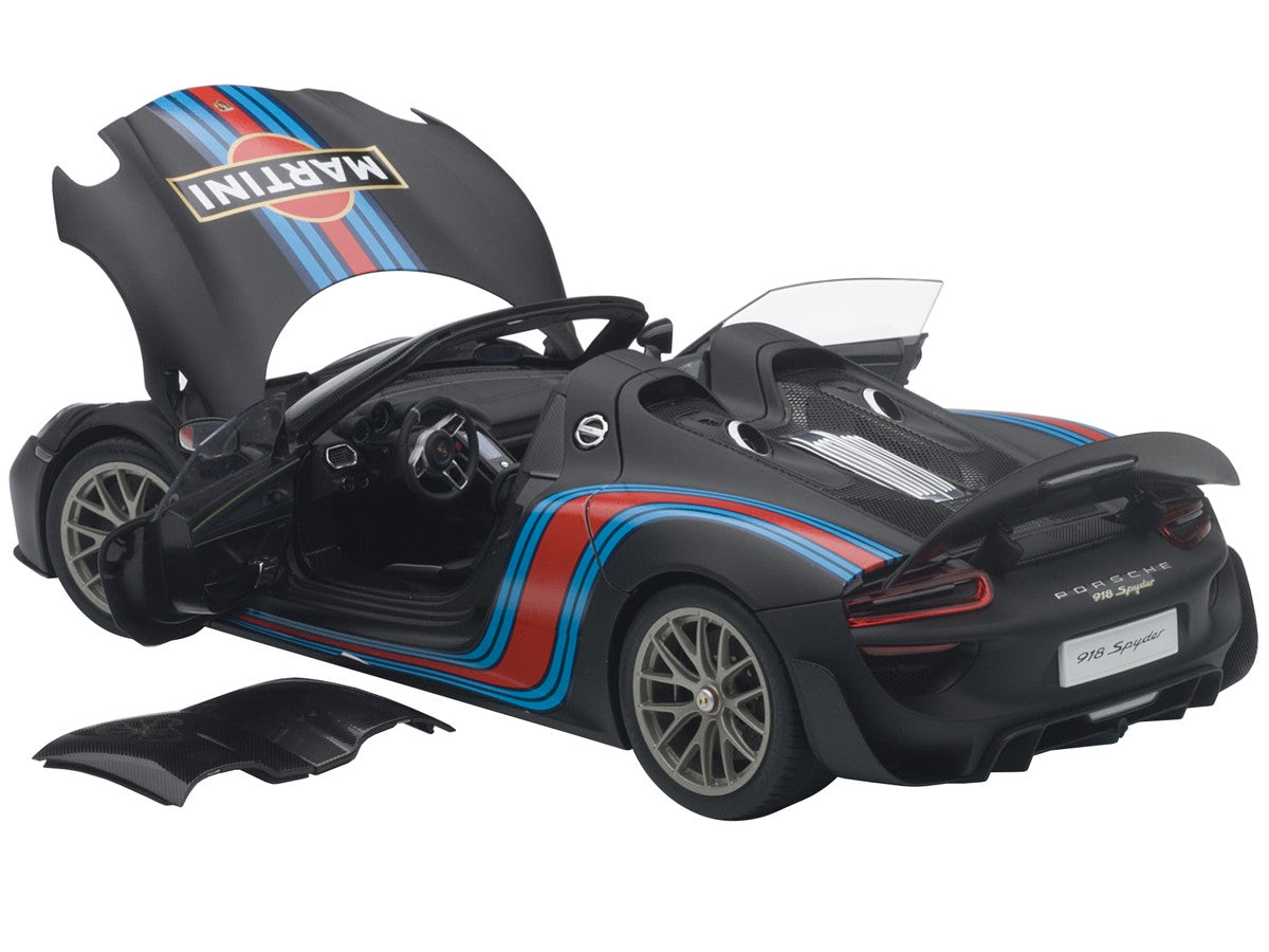 Porsche 918 Spyder Weissach Package Black/ Martini Livery #15 1/18 Model Car  by Autoart-1