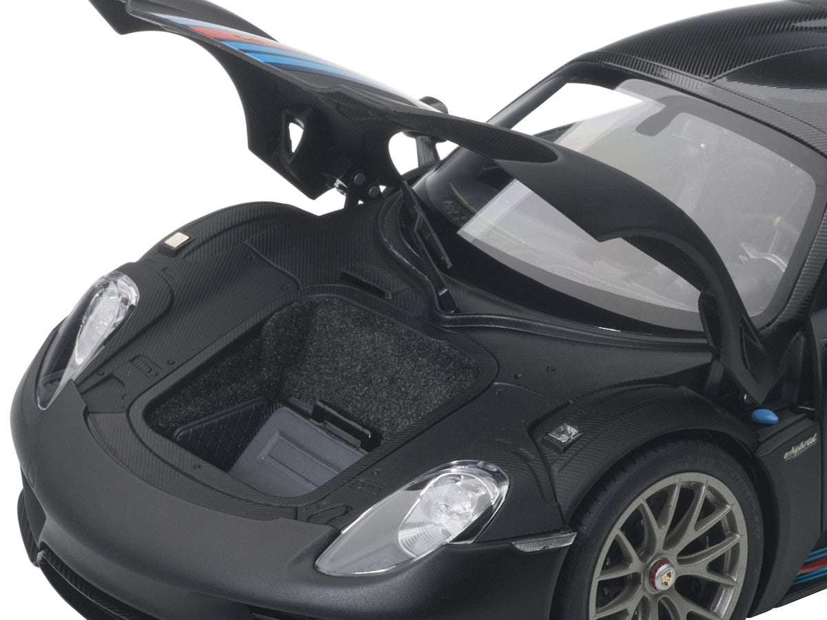 Porsche 918 Spyder Weissach Package Black/ Martini Livery #15 1/18 Model Car  by Autoart-2