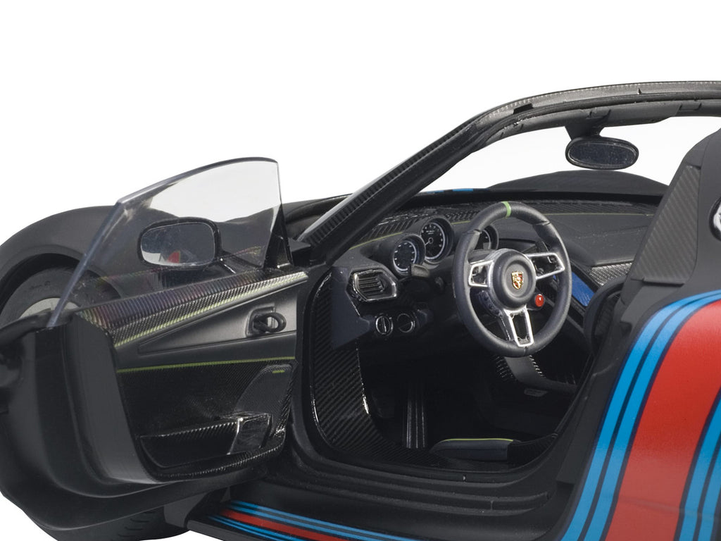 Porsche 918 Spyder Weissach Package Black/ Martini Livery #15 1/18 Model Car  by Autoart-3