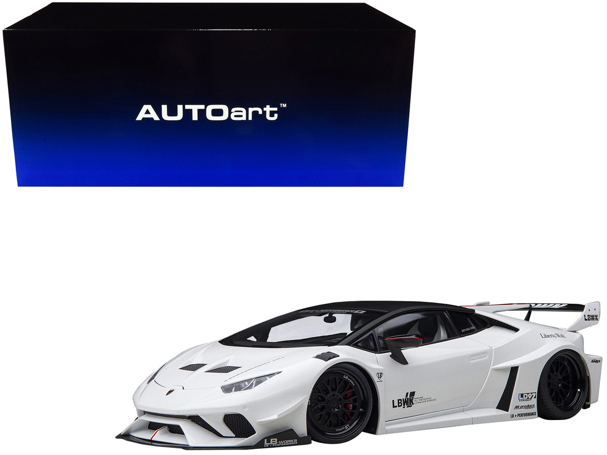 Lamborghini Huracan GT "LB-Silhouette Works" White with Black 1/18 Model Car by Autoart-0