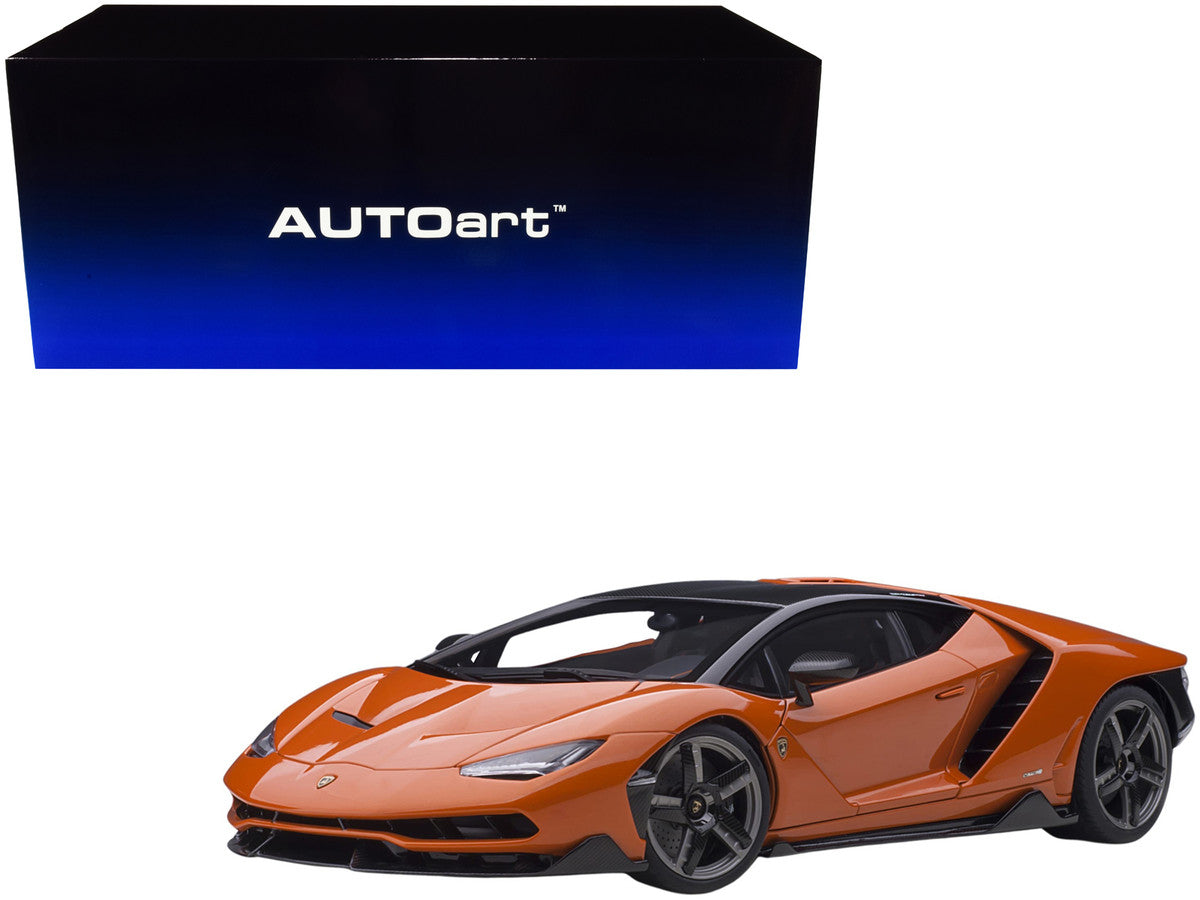Lamborghini Centenario Arancio Argos / Pearl Orange with Carbon Top 1/18 Model Car by Autoart-0
