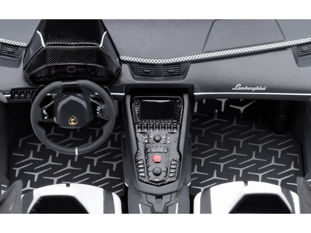 Lamborghini Aventador SVJ Bianco Asopo Pearl White with Gold Wheels 1/18 Model Car by Autoart-2