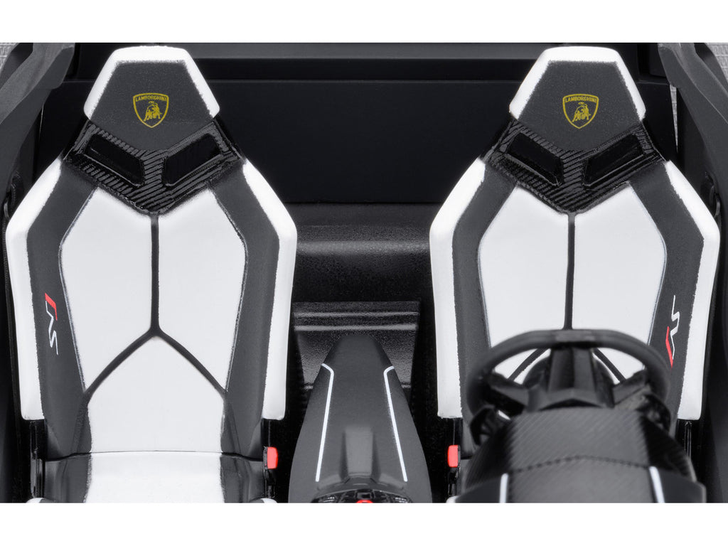 Lamborghini Aventador SVJ Bianco Asopo Pearl White with Gold Wheels 1/18 Model Car by Autoart-3