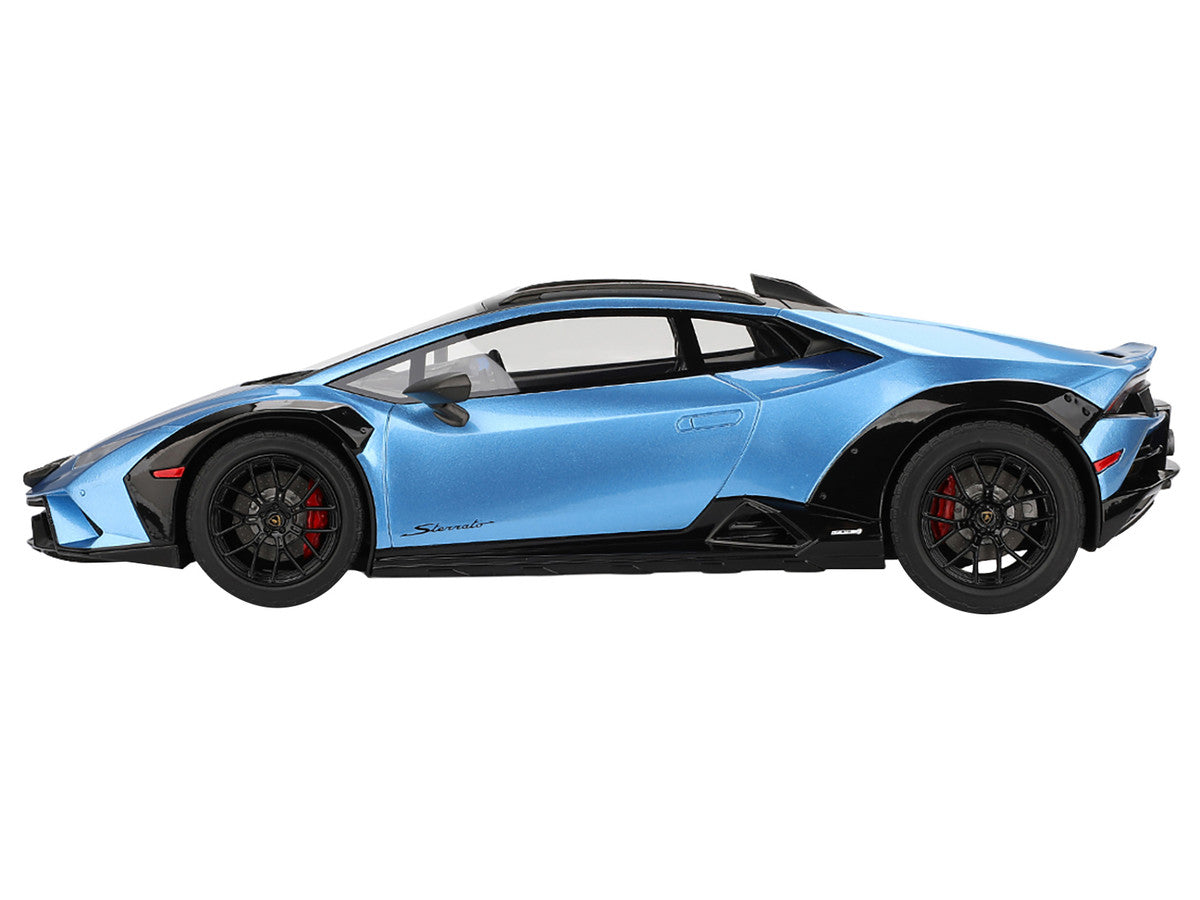 Lamborghini Huracan Sterrato Blu Aegir Blue Metallic with Matt Black Top 1/18 Model Car by Top Speed